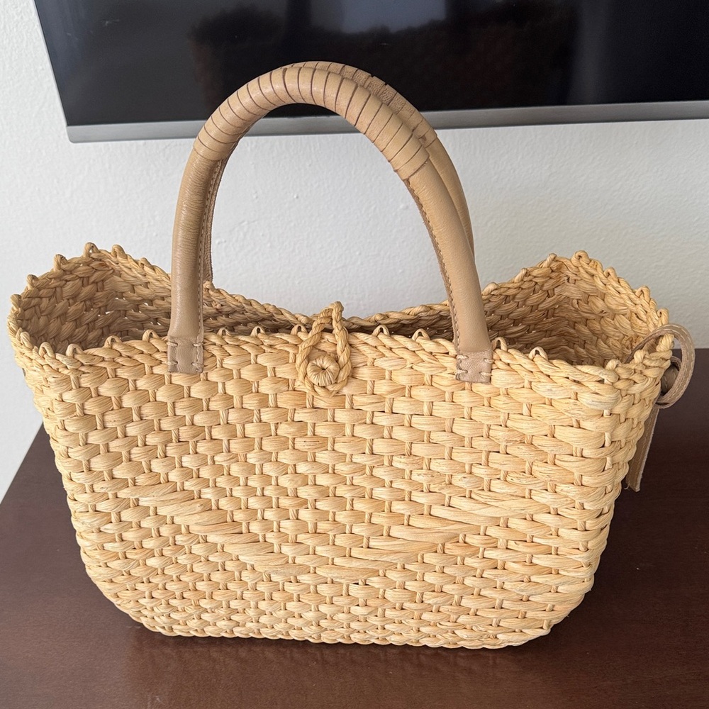 NANNACAY Tan Woven Tote Bag